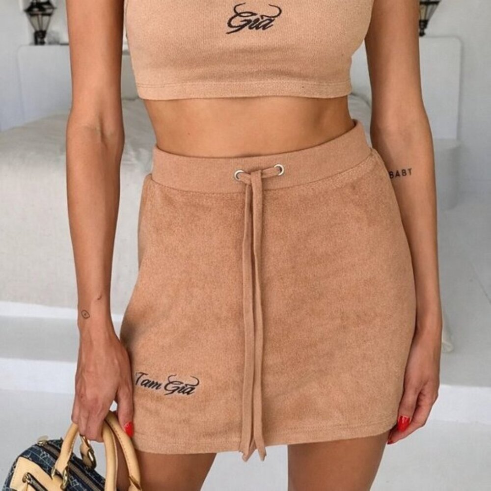 I Am Gia Torres Terry Cloth Mini Skirt